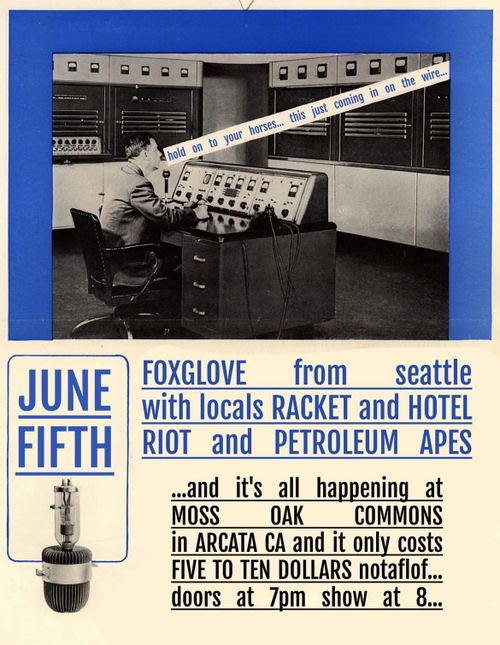 Foxglove (Seattle), Racket, Hotel Riot, Petroleum Apes 